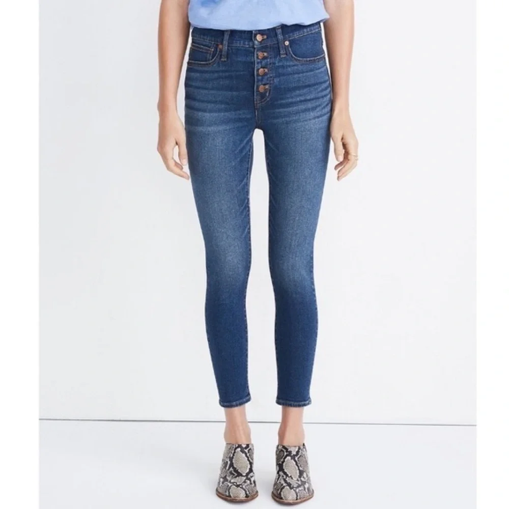 Madewell Dewey Wash Mid Rise Skinny Crop Jeans SZ 25